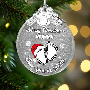 Baby Expecting See You In 2026 - Personalized Metal Top Glass Ornament For Christmas LM32 893975