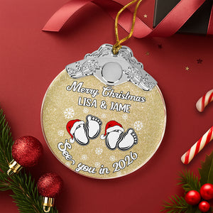 Baby Expecting See You In 2026 - Personalized Metal Top Glass Ornament For Christmas LM32 893975