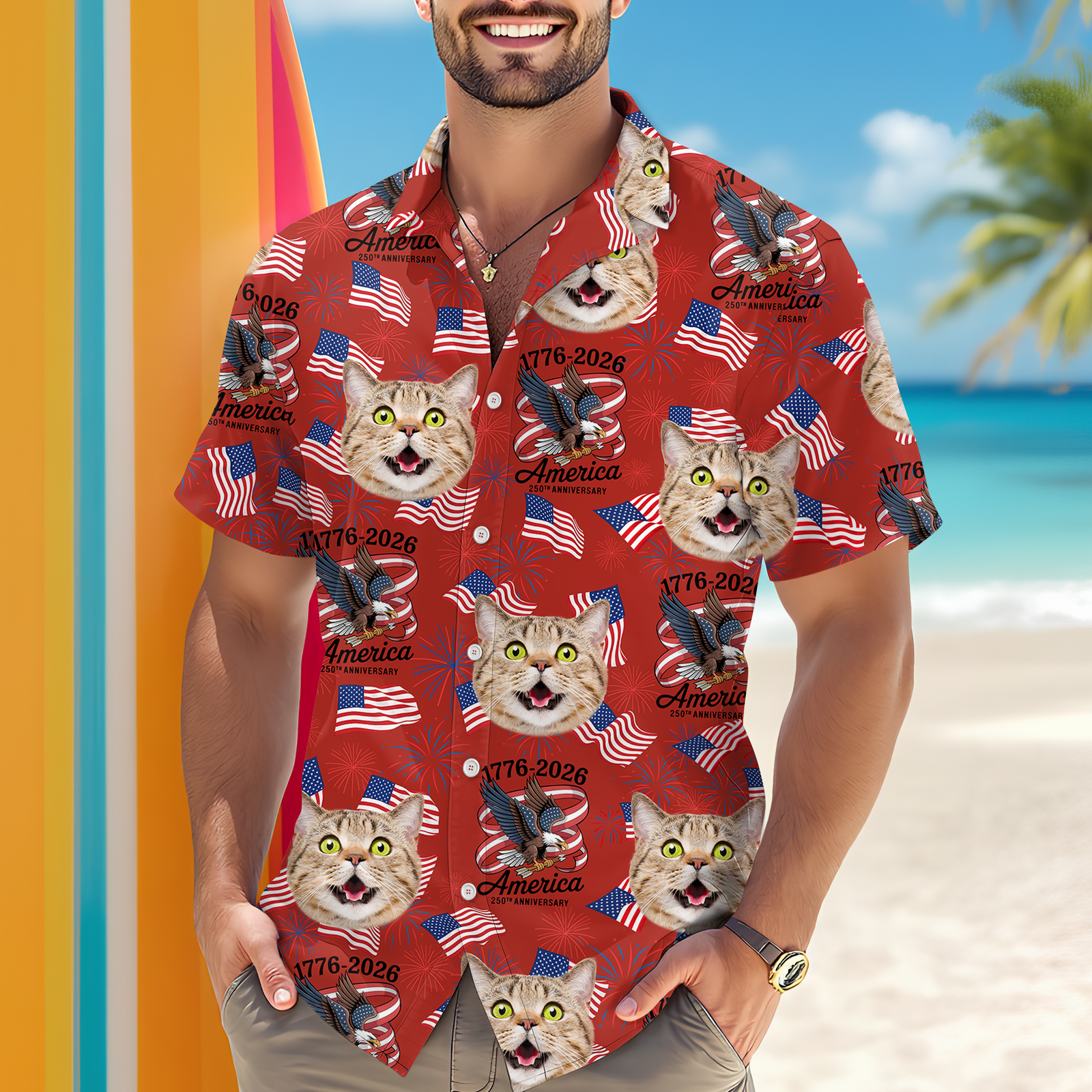 Custom Cute Photo 250 Years of America Freedom Family Hawaii Shirt LM32 897941