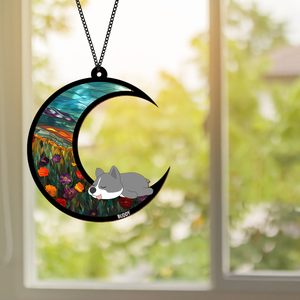 Custom Sleeping Dog Dreaming Of Treats And Belly Rubs Suncatcher LM32 893949
