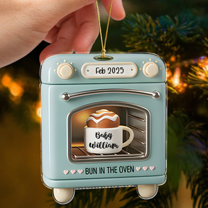 Custom Baby Name Bun In The Oven Acrylic Ornament TH10 896763