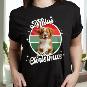 Custom Dog Photo And Name First Christmas Shirt For Dog Lover TH10 896627
