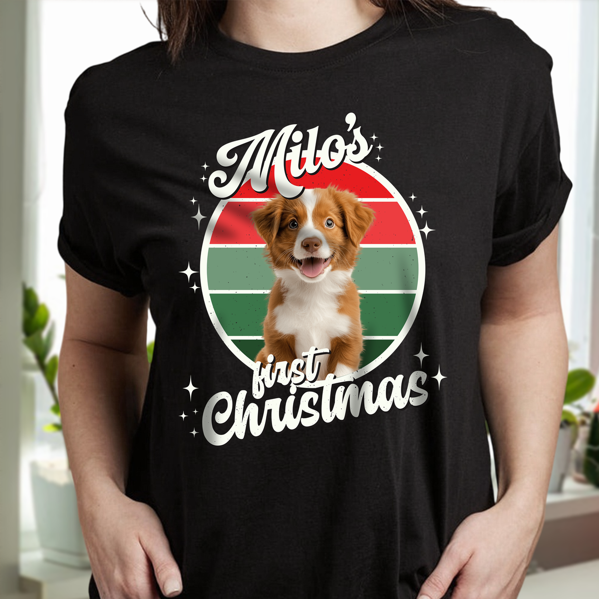 Custom Dog Photo And Name First Christmas Shirt For Dog Lover TH10 896627