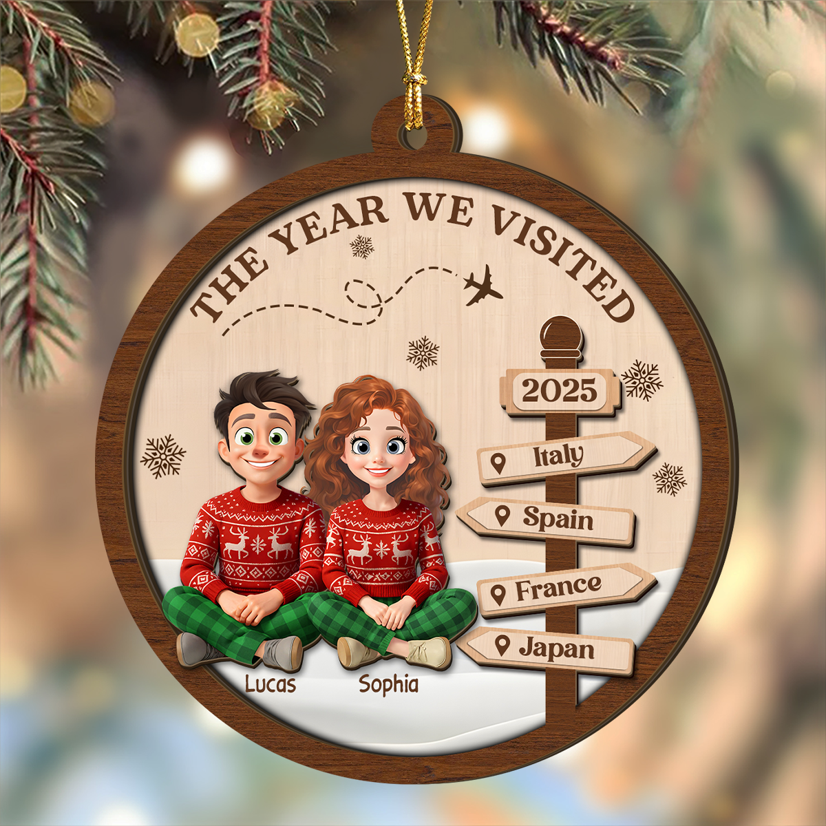 The Year We Visited - Personalized 2-Layered Wood Ornament LM32 895961