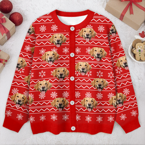 Custom Photo Christmas Ugly Cardigan For Dog Lover TH10 896577