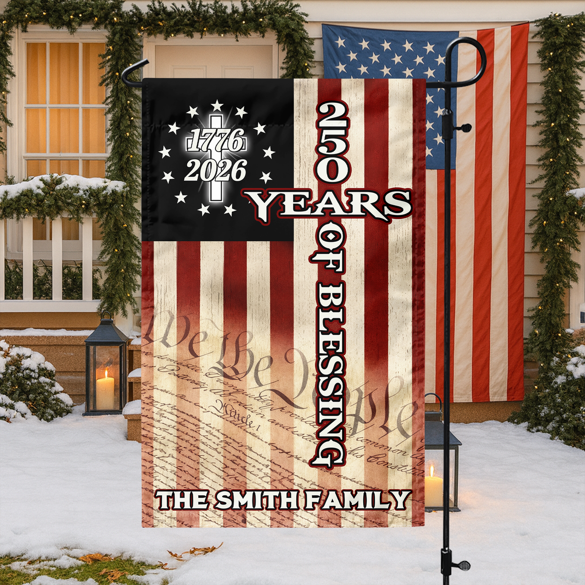 Custom Family Name 250 Years Of Blessing Garden Flag CH07 910606