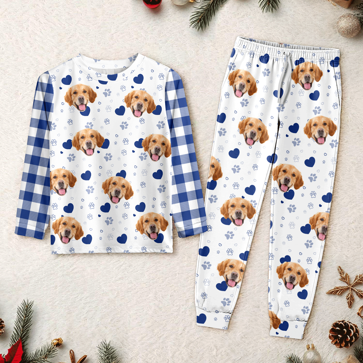 Custom Dog Photo Plaid Sleepwear Christmas Gift For Dog Lovers CH07 899646