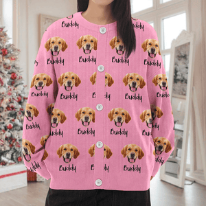 Custom Pet Portrait Photo Ugly Cardigan - Personalized Dog/Cat/Person Photo & Name Gif For Christmas CH07 899808
