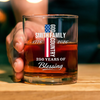Custom Family Name Patriotic American, 250 Years of Blessing God Whiskey Glass LM32 899017