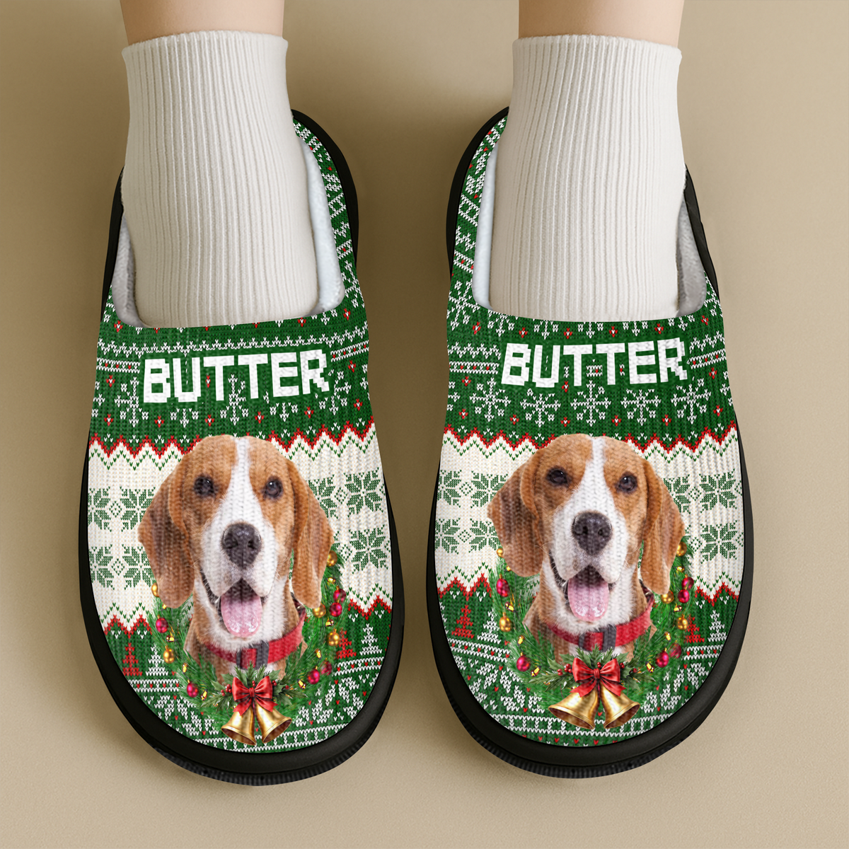 Custom Photo Dog & Cat Personalized Slippers Christmas Gift For Pet Owners, Pet Lovers HA75 897824