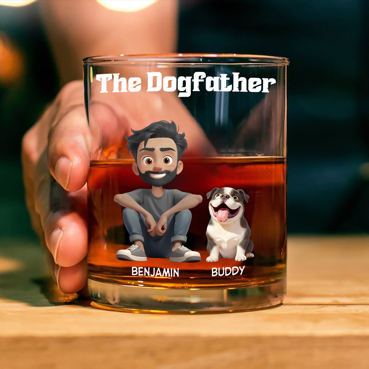 The Dogfather For Dog Lover Print Whiskey Glass TH10 896469