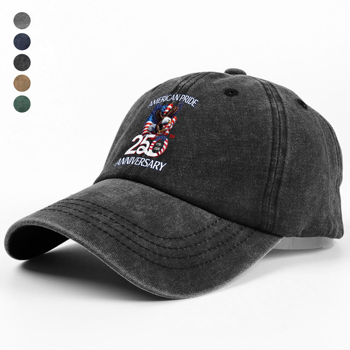 American Pride Patriotic 250th Anniversary Eagle 1776–2026 Baseball Cap HA75 920362