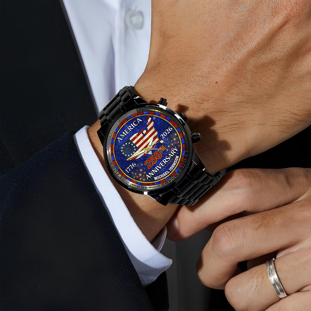 Personalized Name America 250th Anniversary Men's Wrist Watch HO82 901556