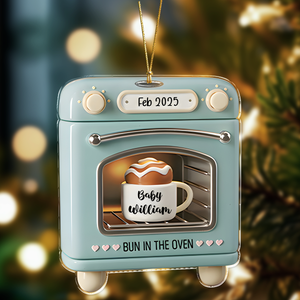 Custom Baby Name Bun In The Oven Acrylic Ornament TH10 896763