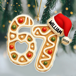 Funny Six Seven 6 7 Teen Slang Personalized Christmas Acrylic Ornament CH07 899366