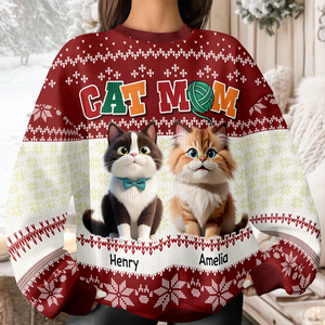 Cat Mom Cat Dad Funny Cat Personalized Ugly Sweater For Cat Lovers LM32 895971