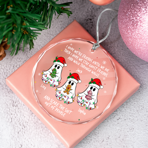 Personalized Ghost Friends Funny Christmas Glass Ornament HA75 897820