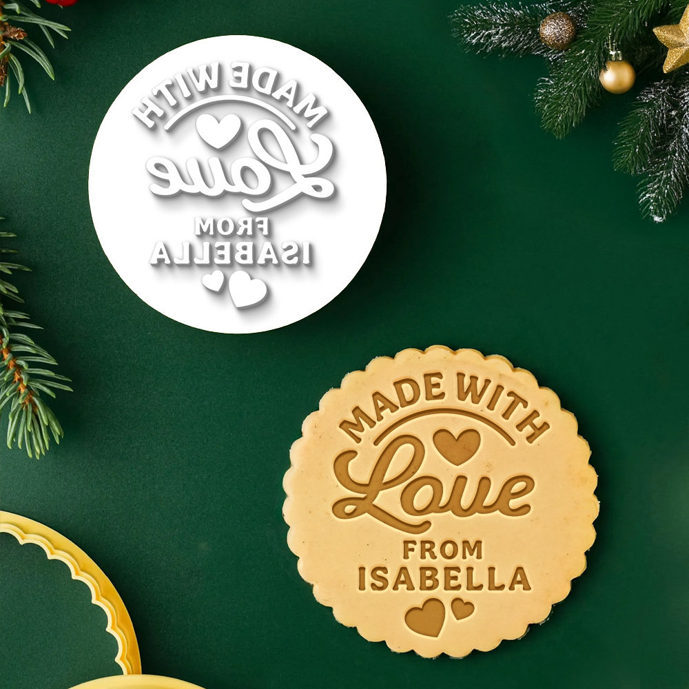 Custom Name Made With Love Cookie Stamp HO82 900654