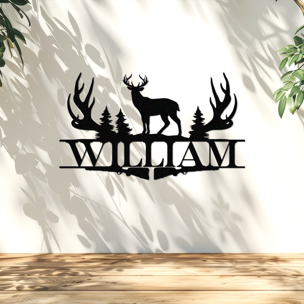 Custom Name Hunting Monogram Metal Sign CH07 910312