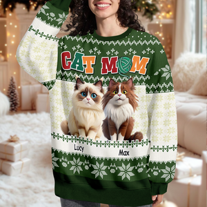 Cat Mom Cat Dad Funny Cat Personalized Ugly Sweater For Cat Lovers LM32 895971