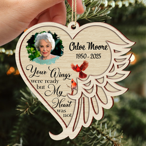 Your Wings Were Ready - Personalized 2 Layers Wooden Ornament Memorial Gift For Family Members LM32 895873