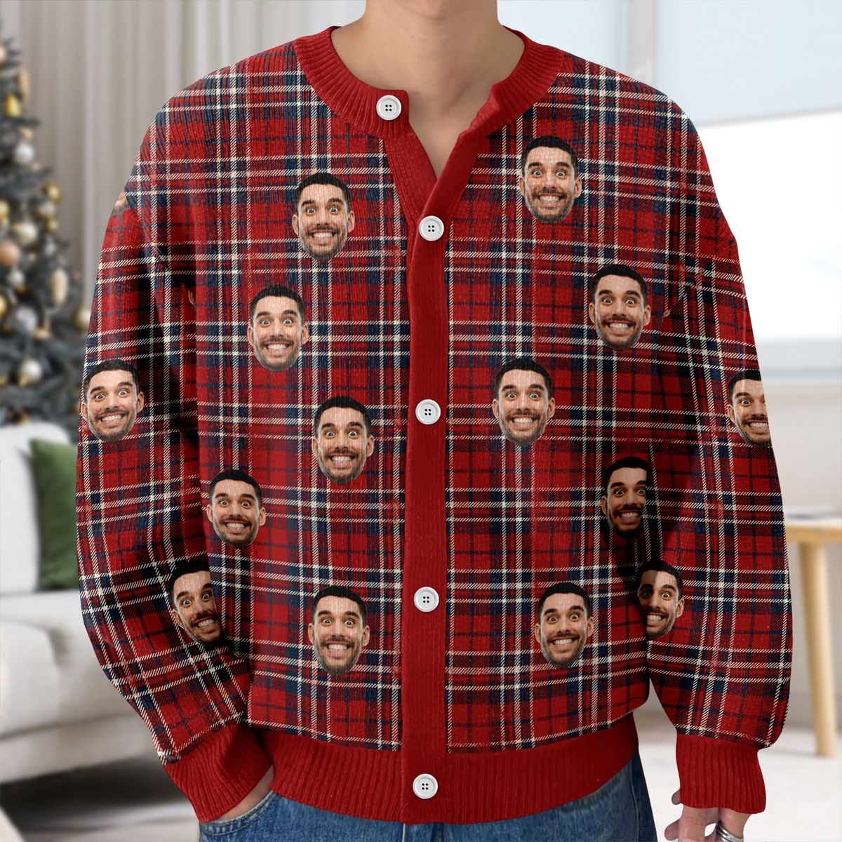 Custom Family Photo Christmas Ugly Cardigan TH10 896581