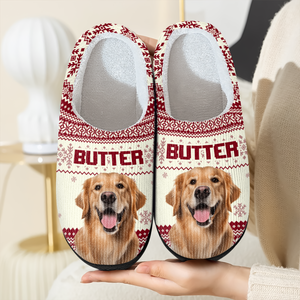 Custom Dog Photo Christmas Slipper For Dog Lovers CH07 896406