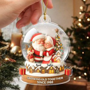 Santa Couple With Cozy Hug Christmas - Personalized Acrylic Ornament Gift for Couples CH07 899508