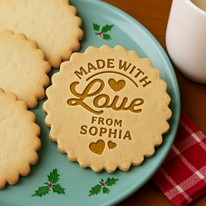Custom Name Made With Love Cookie Stamp HO82 900654