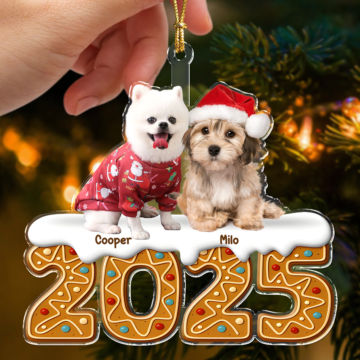 Custom Photo Dog Acrylic Ornament Christmas Gifts For Dog Lovers HA75 897854