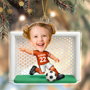 Custom Photo Soccer Player Personalized Christmas 3D Effect Acrylic Ornament LM32 895815