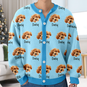 Custom Pet Portrait Photo Ugly Cardigan - Personalized Dog/Cat/Person Photo & Name Gif For Christmas CH07 899808