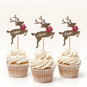 Custom Name Reindeer Cupcake Toppers For Christmas TH10 894755