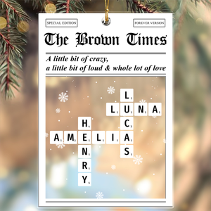 The Family Times Custom Family Name Crossword Acrylic Ornament Christmas Gift For Family CH07 899744