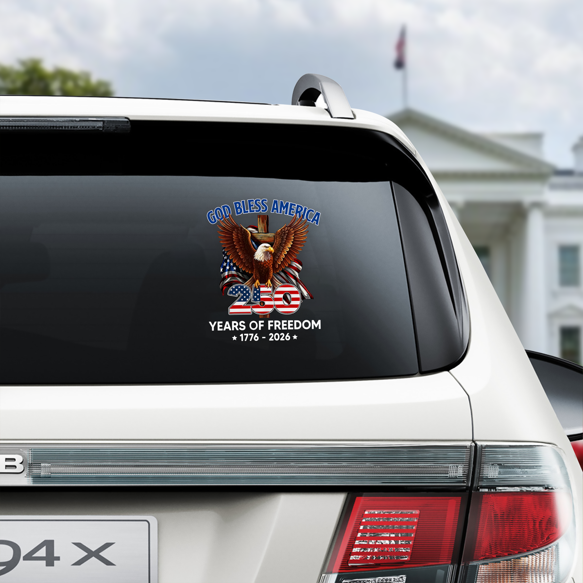 Patriotic God Bless America Eagle 250 Years Of Freedom Car Window Decal Sticker HO82 901090