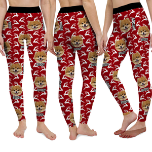 Custom Photo With Christmas Background Legging Gift For Dog Cat Lovers HO82 900474
