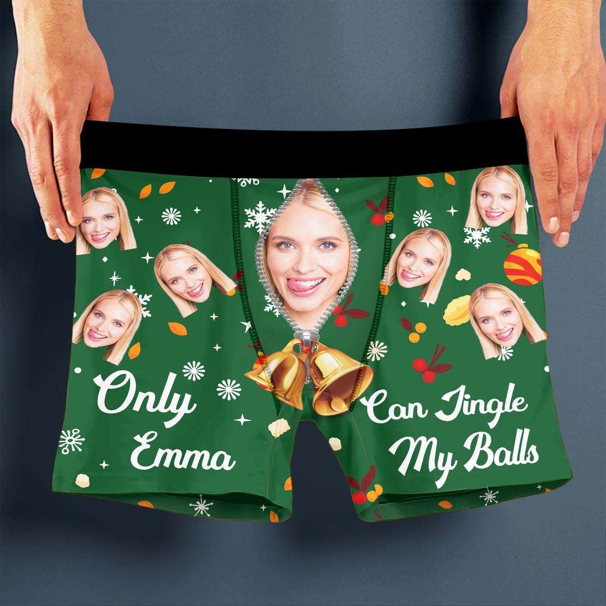 Custom Funny Photo Only My Wife Can Jingle My Ball Man's Boxer CH07 899898