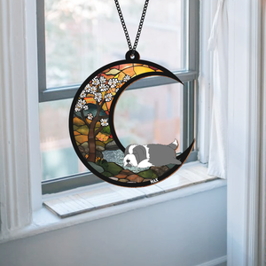 Custom Sleeping Dog Dreaming Of Treats And Belly Rubs Suncatcher LM32 893949
