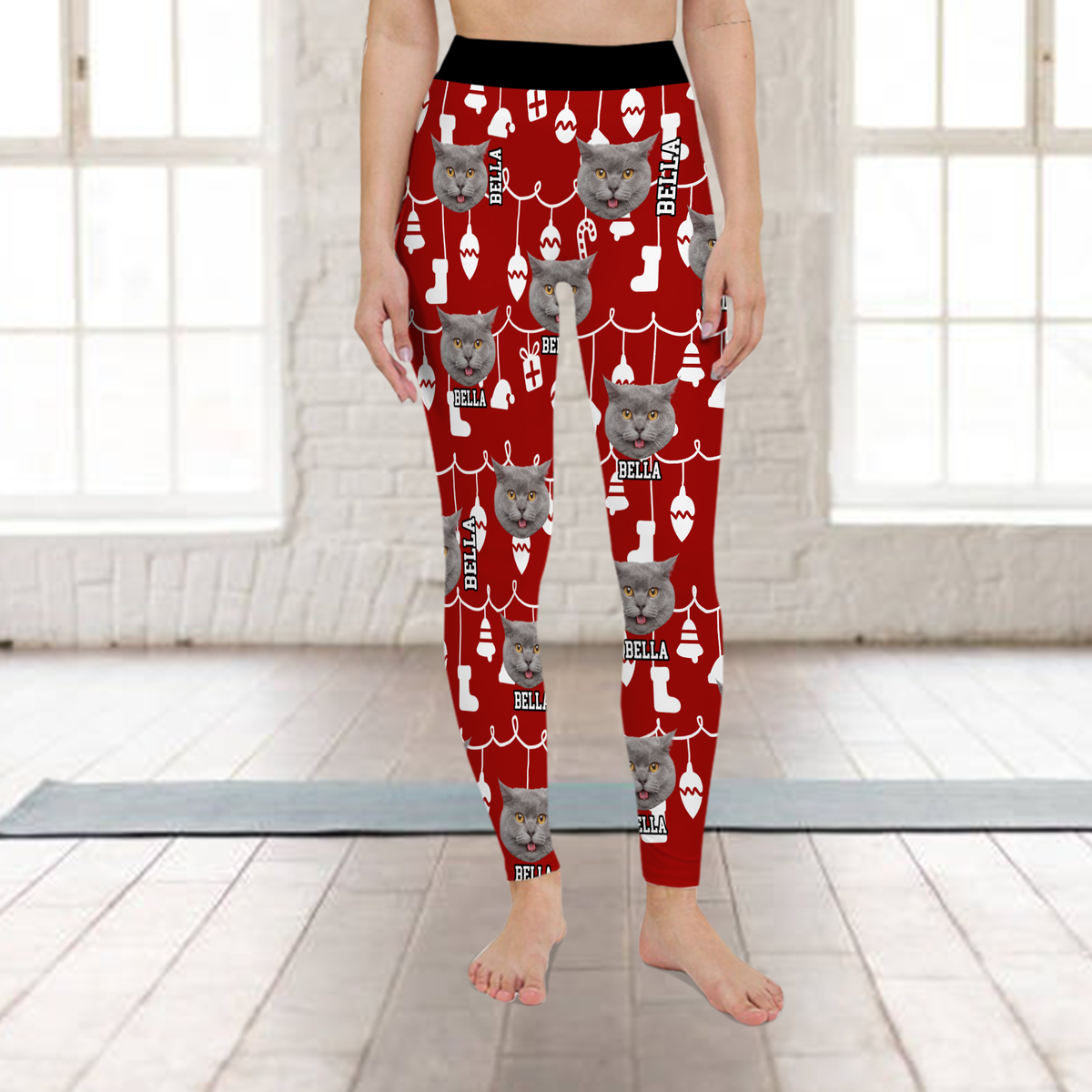 Custom Photo With Christmas Background Legging Gift For Dog Cat Lovers HO82 900474