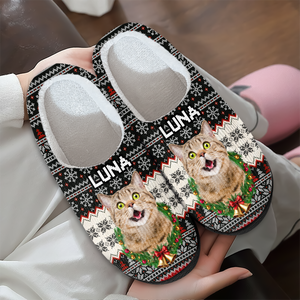Custom Photo Dog & Cat Personalized Slippers Christmas Gift For Pet Owners, Pet Lovers HA75 897824