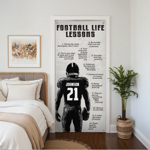 Football Life Lessons - Personalized Door Cover Gift for Football Lover CH07 899262