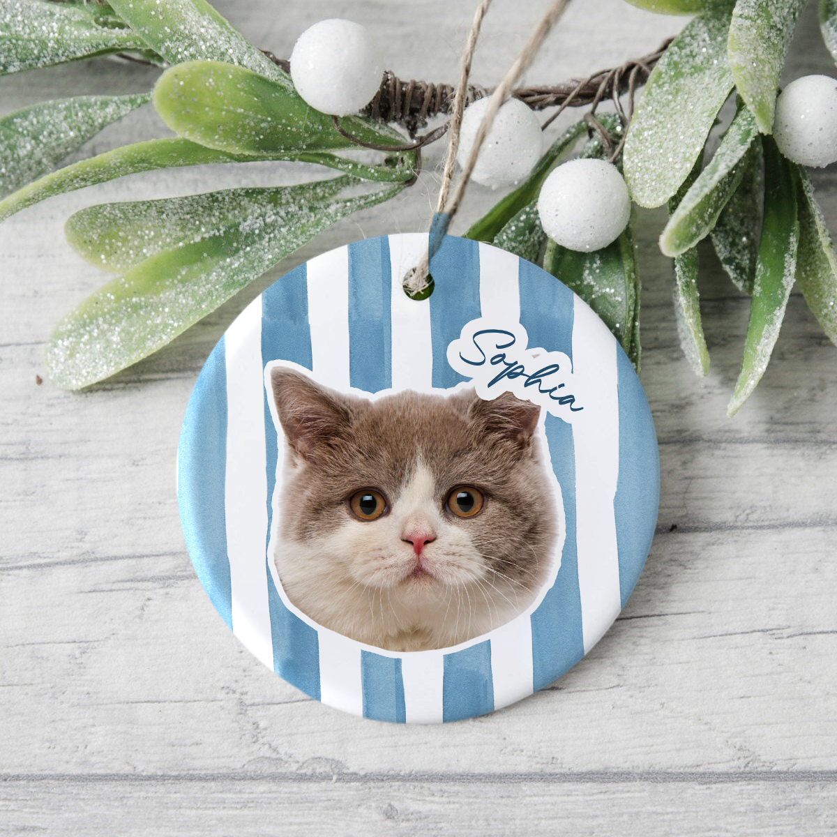 Custom Cute Cat Photo Ornament Christmas Gift For Cat Lovers LM32 895763