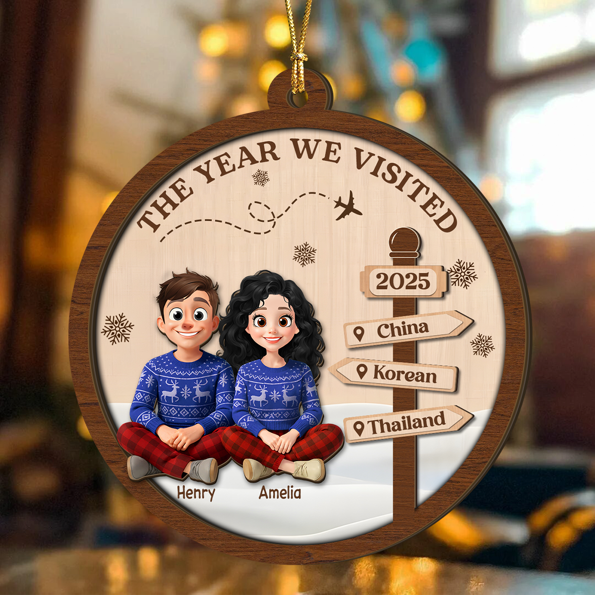 The Year We Visited - Personalized 2-Layered Wood Ornament LM32 895961