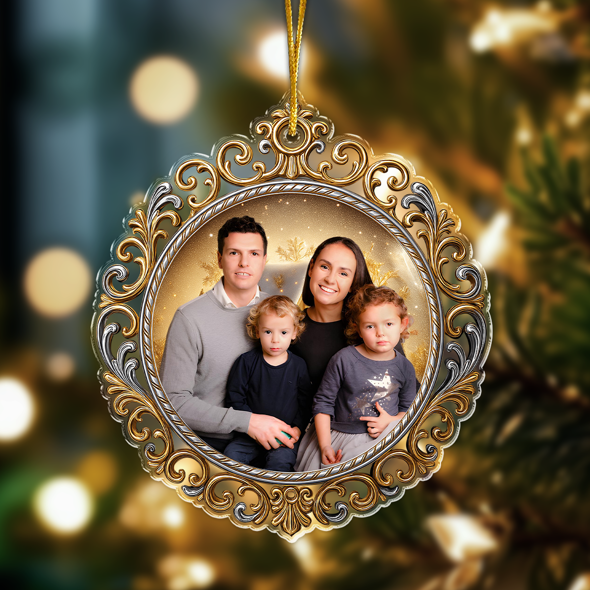 Custom Family Photo Acrylic Ornament Christmas Gift HA75 898166