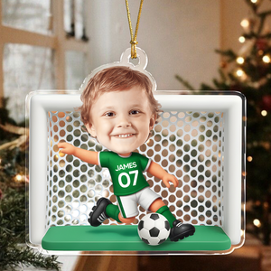 Custom Photo Soccer Player Personalized Christmas 3D Effect Acrylic Ornament LM32 895815