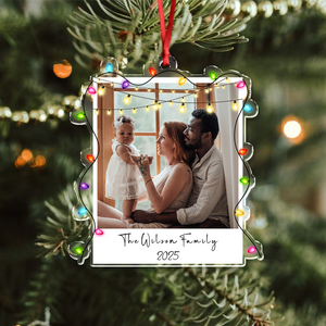 Custom Family Photo Christmas 2025 Light Acrylic Ornament LM32 895741