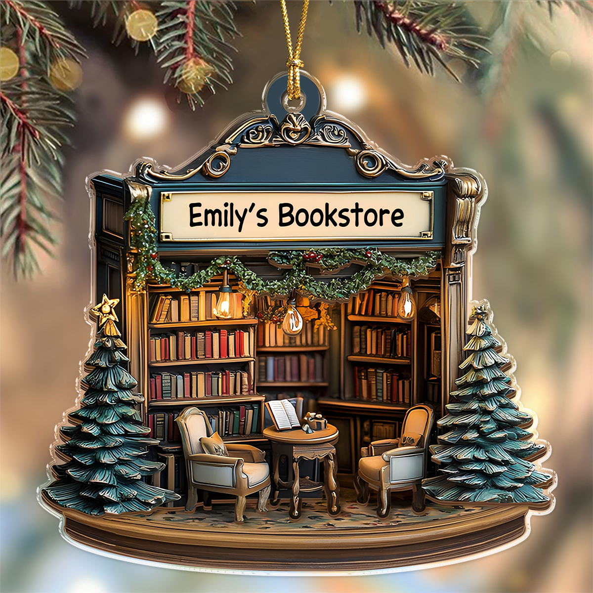 Personalized Your Bookstore Christmas Acrylic Ornament TH10 896605