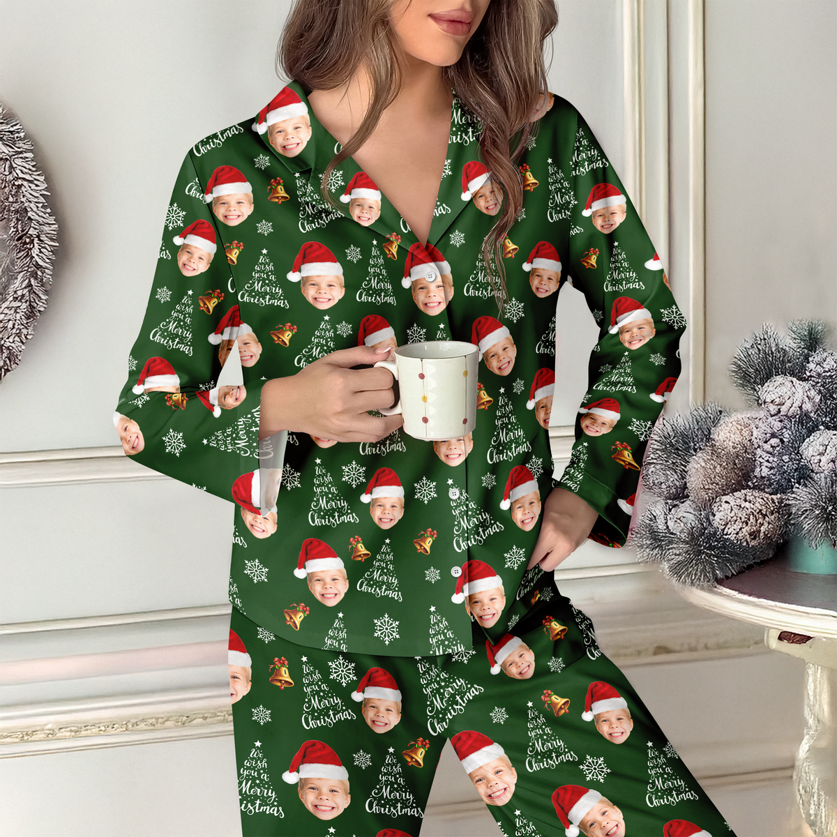 Custom Photo We Wish You A Merry Christmas Pajamas TH10 896283