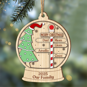 Custom Name Family Personalized Christmas 2 Layer Wooden Ornament HA75 892958