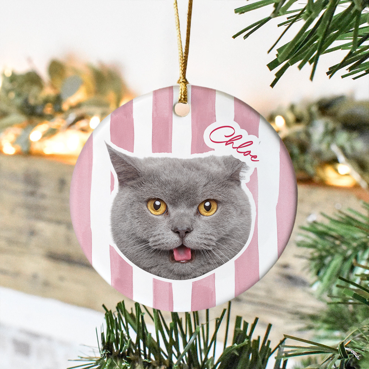 Custom Cute Cat Photo Ornament Christmas Gift For Cat Lovers LM32 895763